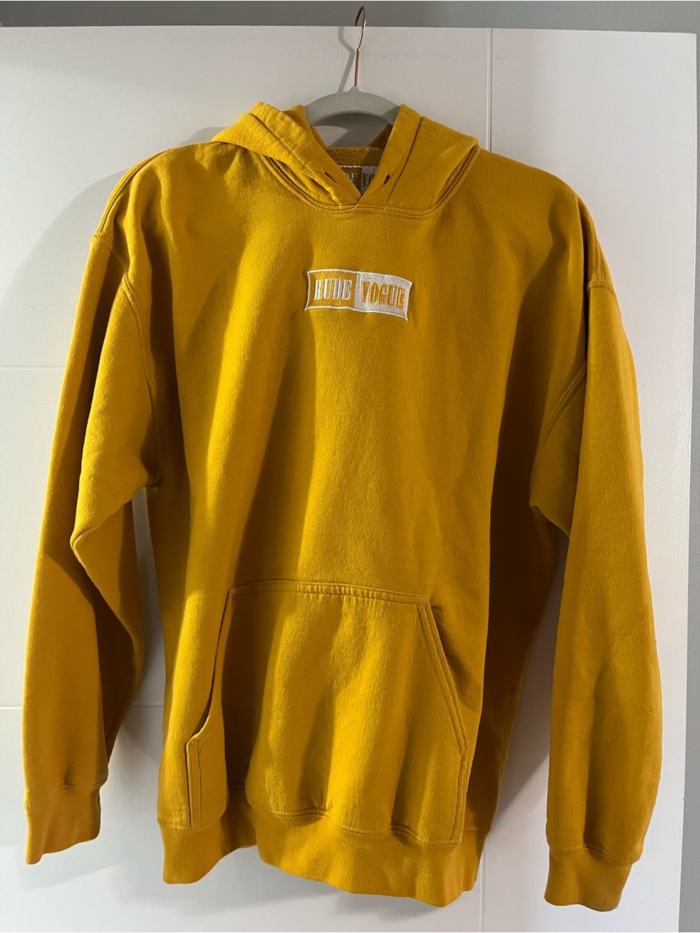 Rude Vogue Mustard Yellow Hooded Sweatshirt with Front Pocket